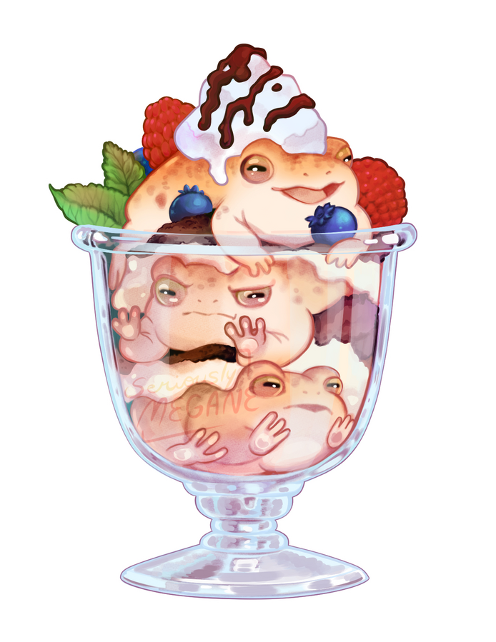 Mixed berry dessert frog