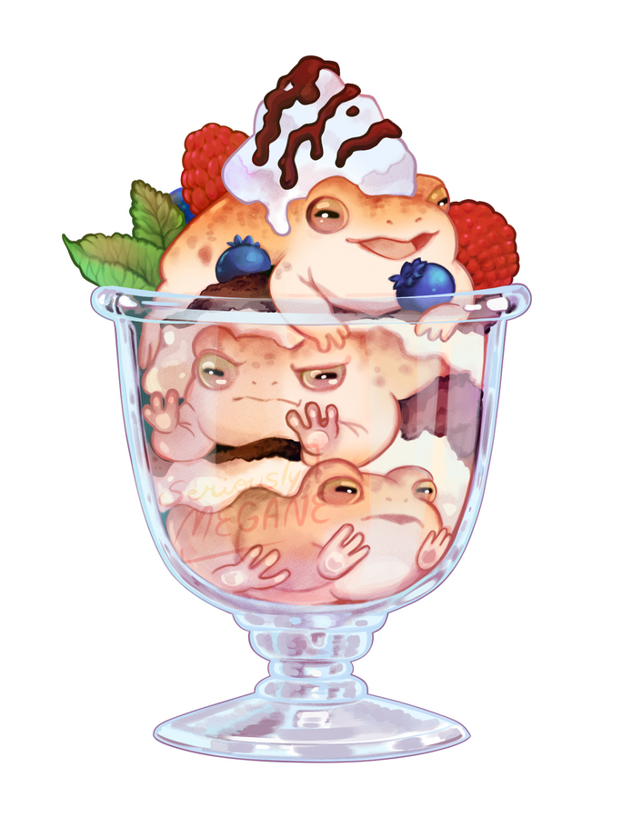Mixed berry dessert frog