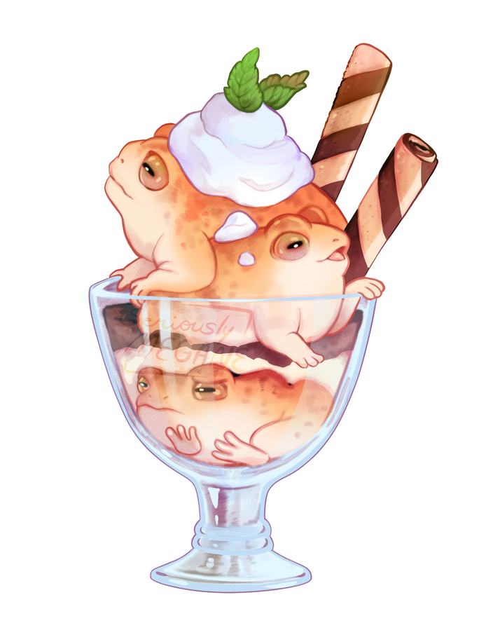 Wafer dessert frog